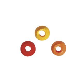 Holz Perlen Mischung FSC 100%, 4mm ø, orange,rot,gelb, poliert, Btl 150Stück