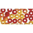 Holz Perlen Mischung FSC 100%, 4mm ø, orange,rot,gelb, poliert, Btl 150Stück