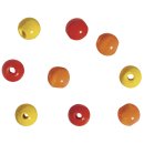 Holz Perlen Mischung 6mm ø, orange,rot,gelb,...