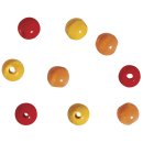 Holz Perlen Mischung 8mm ø, orange,rot,gelb,...