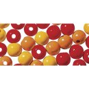 Holz Perlen Mischung 8mm ø, orange,rot,gelb, poliert, Beutel 82Stück