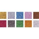 Acryl-Mosaiksteine Mischung, Glitter, bunt, 1x1cm, Dose 300g