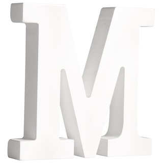 MDF- Buchstabe "M", weiß, 11cm, Stärke 2cm
