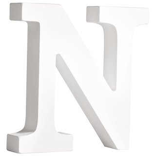 MDF- Buchstabe "N", weiß, 11cm, Stärke 2cm