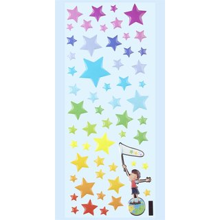 GLOSSY-Sticker Sterne bunt