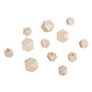 Holzperlen Diamant, natur, Beutel 12 Stück