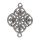 Metall-Zierlement Ornament Blume, silber, 15mm, Ösen 1mm ø, Beutel 1Stück