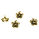 Metall-Zierelement Blume, gold, 10mm, Öse 1mm...