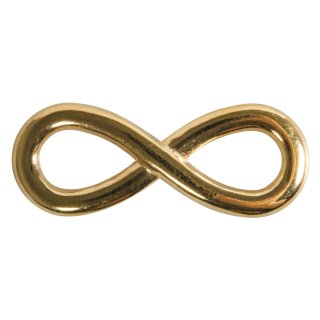 Metall-Zierelement Infinity, gold, 1,1x2,9cm, 2 Löcher à 5mm, Beutel 1Stück