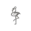 Metall-Anhänger Flamingo, silber, 27mm, Öse...