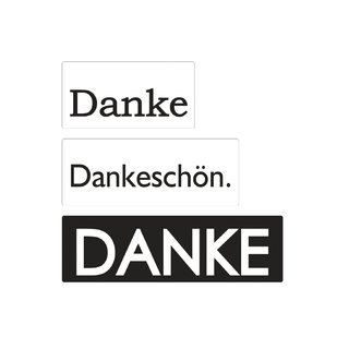 Labelset: "Danke", "Dankeschön", "DANKE", Beutel 3Stück