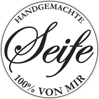 Label: "Handgemachte Seife 100% von mir", 45mm ø, Beutel 1Stück