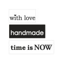Labelset:"...love","handmade","time...", 30x15mm, 40x15mm, 50x15mm, Beutel 3Stück