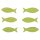 Holz-Streuteile Fische, lindgrün, 5x1,5cm, mit Glitter, Beutel 6Stück