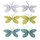 Deko-Sticker: Papier-Schmetterlinge, immergrün, 5x3cm, m.Klebepunkt,sort., Beutel 6Stück