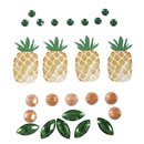Deko-Sticker: Tropic-Ananas, sort. 0,5-3,5cm, Beutel 26Stück