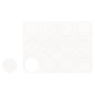 Blanko-Sticker, 3,5cm ø, weiß, Beutel 12Stück