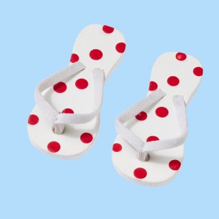 Flip-Flops rot gepunktet, ca. 4,5 cm, Btl. à 2 Paar