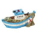 Miniatur Fischerboot 6,5 cm, blau/weiss