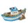 Miniatur Fischerboot 6,5 cm, blau/weiss