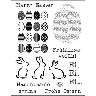 Silikonstempel „Frohe Ostern“ 14 x 18 cm