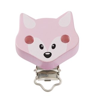 Schnulli-Ketten Clip Fuchs 37 mm x 11,5 mm, rose, 1 Stück