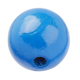 Schnulli-Holzperle 15 mm, blau, 12 Stück