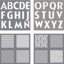 Schablone Buchstaben+Designs, 30,5x30,5cm, klassisch,...