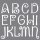 Schablone Buchstaben+Designs, 30,5x30,5cm, verspielt, Beutel 7Stück