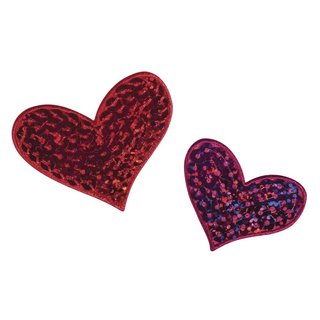 Patch "Hearts", 5x4cm, zum Aufbügeln, Beutel 2Stück