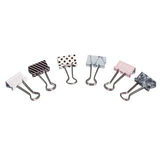 Binder Clips, 6 Designs, 2cm, Btl 6 Stück