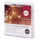 Mini LED-Lichterkette mit Draht & Timer, lichtgelb,...