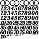 Sticker Jubiläumszahlen silber, gemischt, Bogen 10x23 cm
