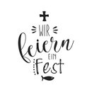 Stempel "WIR feiern ein Fest", 6x7cm