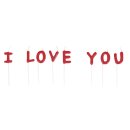 Kerzensticks "I LOVE YOU", klassikrot, 2x7,7cm,...