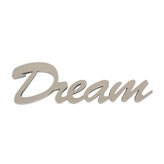 Holzschrift "Dream", taupe, 10x4,5x1cm, Beutel 1Stück
