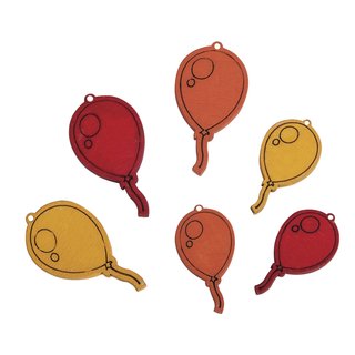 Holz-Streuteile Luftballons, FSC 100%, 1,5-1,8x2,7-3,5cm, Beutel 18Stück