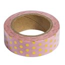 Washi Tape Set Rose/Gold Foil, 15mm, 3 Designs á 10m, Box 30m