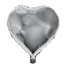 Folienballon Herz, silber, 46x49cm, Beutel 1Stück