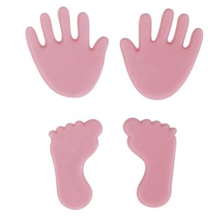 Wachsmotiv Babyfüße und Hände, ca. 1,5cm, Beutel je 1 Paar