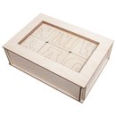 Holz Buchstaben, 6x6x0,4cm, Holz-Box 72 Stück