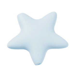 Schnulli-Silikon Stern 4 cm, hellblau, Beutel 2 Stück
