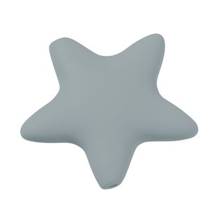 Schnulli-Silikon Stern 4 cm, grau, Beutel 2 Stück