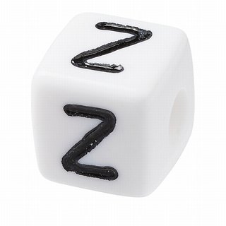 Schnulli-Buchstaben-Würfel 6 mm, "Z", Kunststoff, Beutel 1Stück