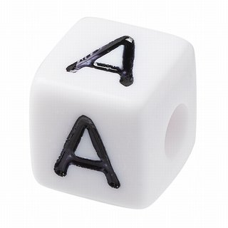 Schnulli-Buchstaben-Würfel 10 mm, "A", Kunststoff, 1 Stück