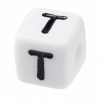 Schnulli-Buchstaben-Würfel 10 mm, "T", Kunststoff, 1 Stück