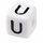 Schnulli-Buchstaben-Würfel 10 mm, "U", Kunststoff, 1 Stück
