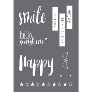 Schablone Smile A4, 1 Schablone+1 Rakel