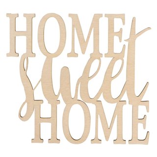 Holzschrift "Home sweet Home"  natur, 18x16,2x0,4cm, Beutel 1Stück
