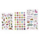 Sticker Mix "Tropical", 89 Sticker Papageien, Ananas, Flamingos, Kakteen, Schriften